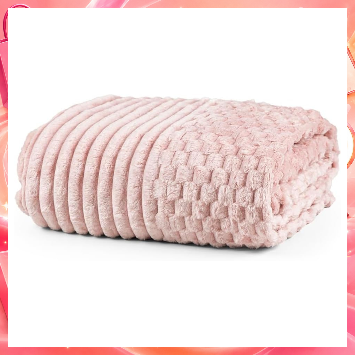 Cobertor Grosso Toque Aveludado Ultra Soft 280grs 3D Relevo Manta Macio e Quente (Casal, Zurique Rosa)